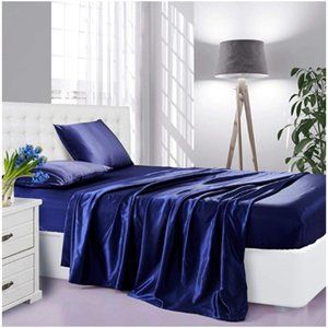 4-Piece Hypoallergenic Silk Satin Sheets